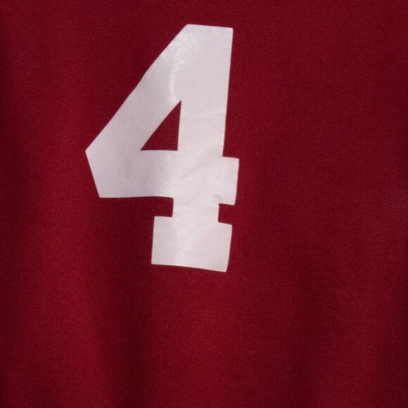 Vintage Red Crewneck Sweatshirt With Bold Number 4 Print On Back - Picture 7 of 8